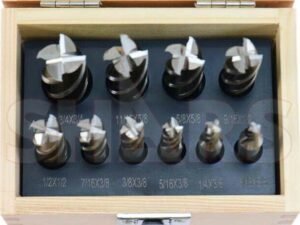 End Mill Set 3/16-3/4  HSS 4 Flute Single End Uncoated