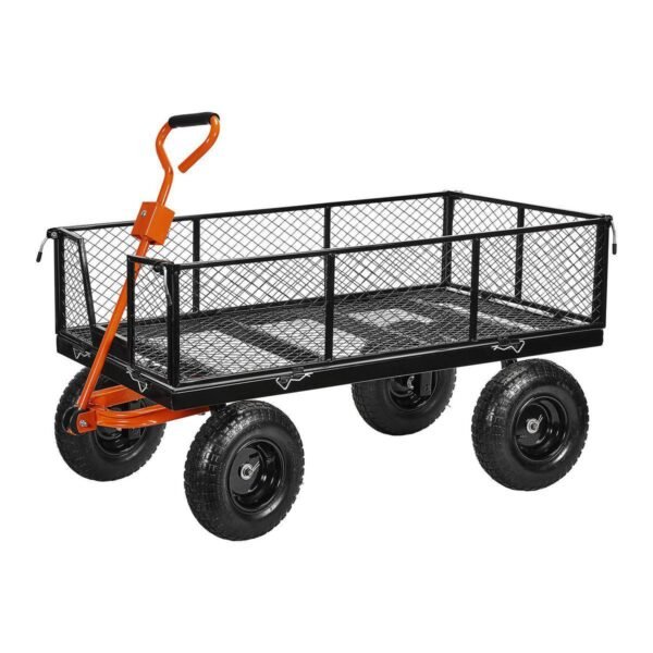 1200 lb. Capacity Steel Utility Cart with Sides Troley 4 Wheel - Image 2