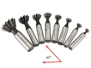 60 Degree HSS Dovetail Milling Cutters 10mm to 60mm 14 pcs Set