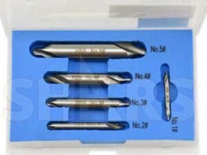 5  HSS Center Drill Cutter Bore Set 60° Combined Countersink #1 2 3 4 5