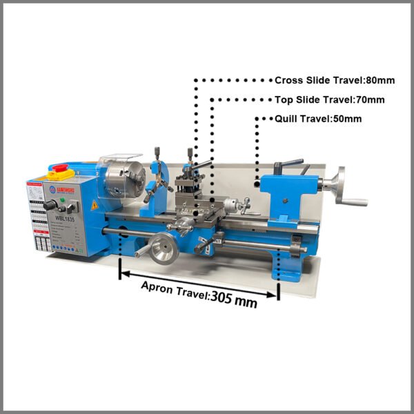 WEISS WBL1835 Mini Metal Lathe 7" x 14" Benchtop Metal Lathe - Image 5