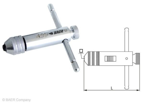 BAER Short Tap Holder with Ratchet M 3-10 | 1/8-3/8 491625001