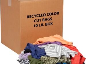 Global Industrial Recycled Mixed Color Cut Rags, 10 Lb. Box