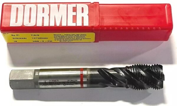 Dormer 3/4-16 Tap HSS-E-PM Semi Bottoming Spiral Flute TiAlN Coated Red Shark