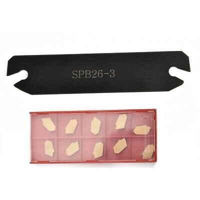 Porte-outil De Coupe SPB26-3 Pour Tour – 26 Mm + 10 Inserts GTN-3 En Carbure