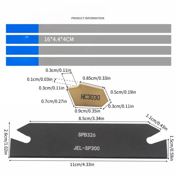 SPB326 26mm Lathe Tool Holder Blade +10pc GTN-3 SP300 Carbide Insert TiN coating - Image 4