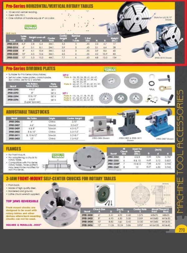 VERTEX 12" HORIZONTAL/VERTICAL ROTARY TABLE Milling machine - Image 3