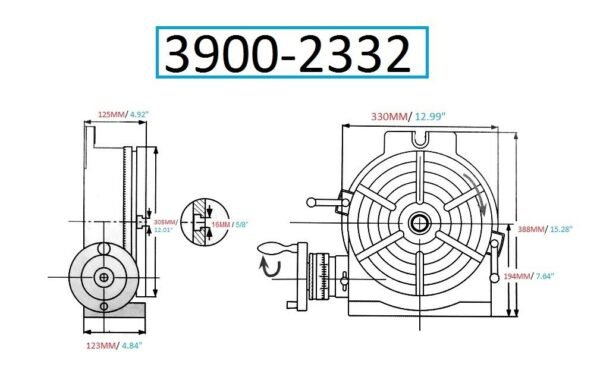 VERTEX 12" HORIZONTAL/VERTICAL ROTARY TABLE Milling machine - Image 2