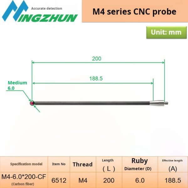 M4 Thread CNC Probe Stylus  0.5mm and 1.0mm Ruby Ball Variants  Renishaw Compatible - Image 8