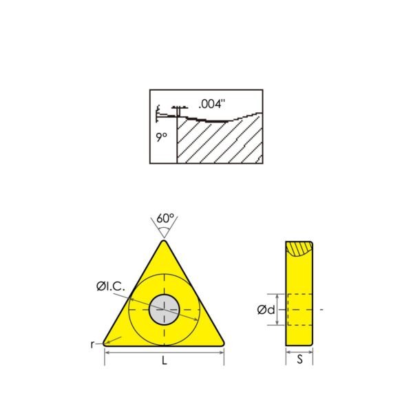 TNMG-431-DM Triangle Negative Rake Coated Carbide Insert – Grade XAB749 - Image 2