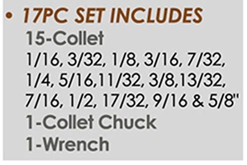 17pc R8 ER-40 Collet Chuck Set 1/16"-5/8" Range | Bridgeport Mill | MPN 3900-0005 - Image 2