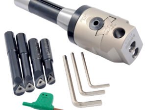 3 PC INDEXABLE  BORING  TOOL SET (2 IN HEAD & R8 & 1/2 IN 4PC BORING BARS)..see 1906-0201.. (1001-0201)