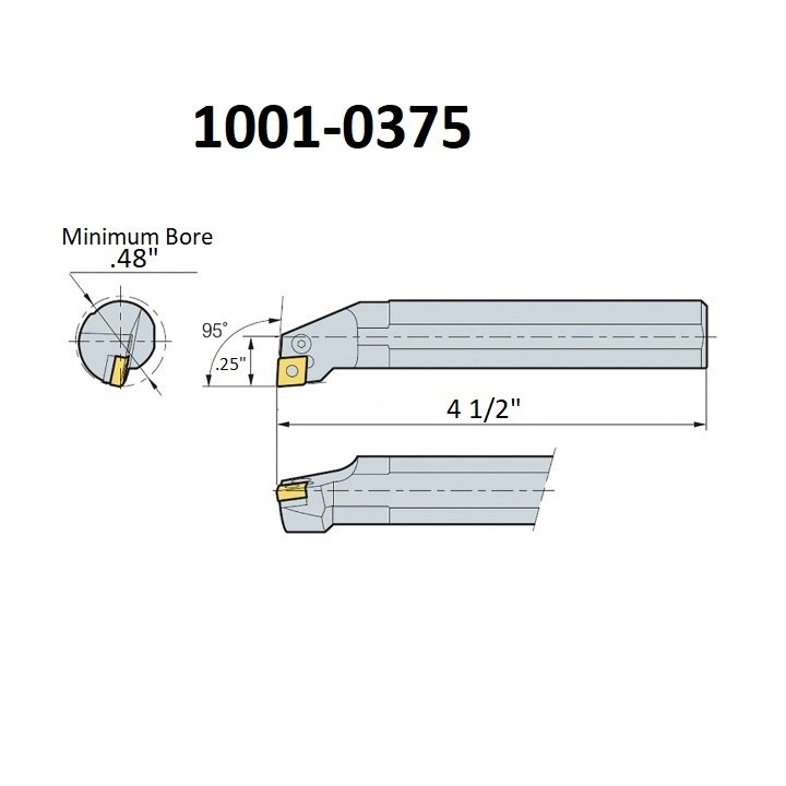 3/8 INCH SCLCR2 INDEXABLE BORING BAR WITH COOLANT THRU (1001-0375) - Image 2