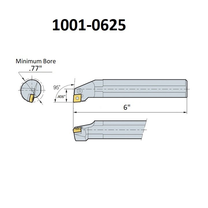 5/8 INCH SCLCR2 INDEXABLE BORING BAR WITH COOLANT THRU (1001-0625) - Image 2