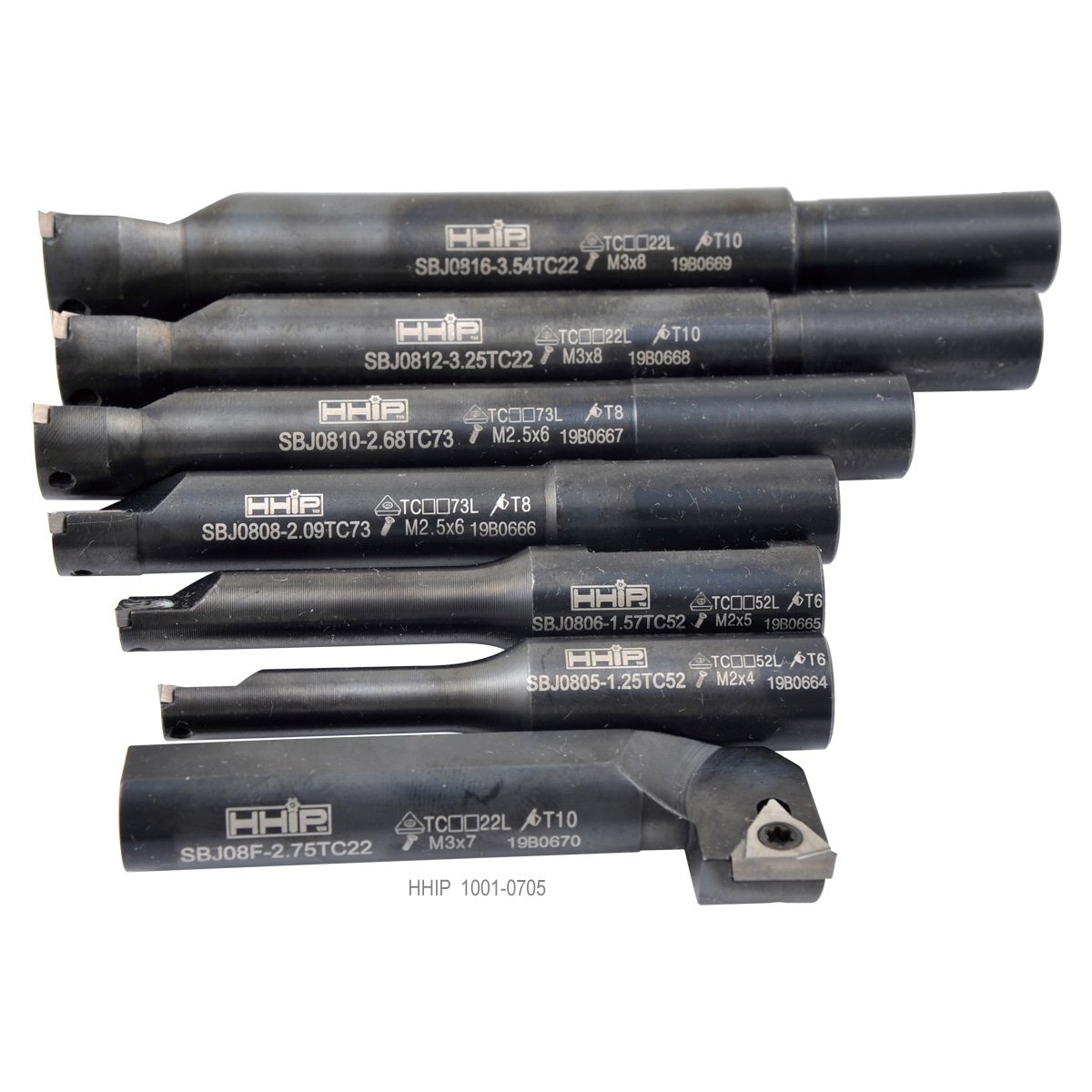 7 PIECE 1/2 INCH ROUND SHANK INDEXABLE BORING BAR SET (1001-0705) - Image 3