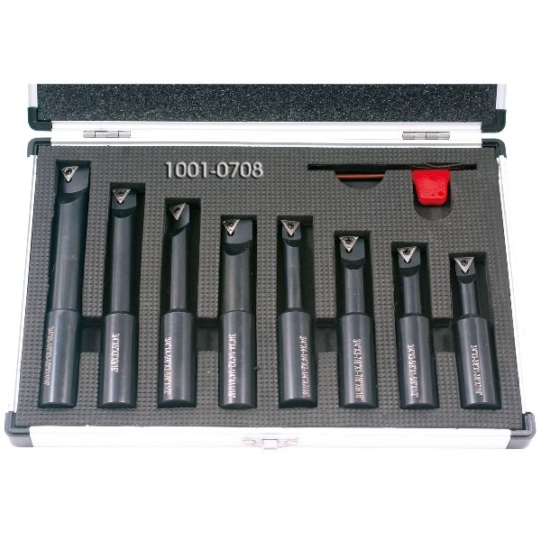 8 PIECE 3/4 INCH ROUND SHANK INDEXABLE BORING BAR SET M2.5- 6 (1001-0708)
