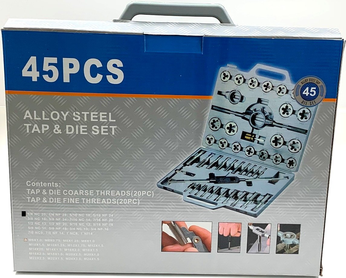45 PIECE TAP & DIE SET (1/4-1 INCH) - HEAT TREATED ALLOY STEEL. (1011-0001) - Image 7