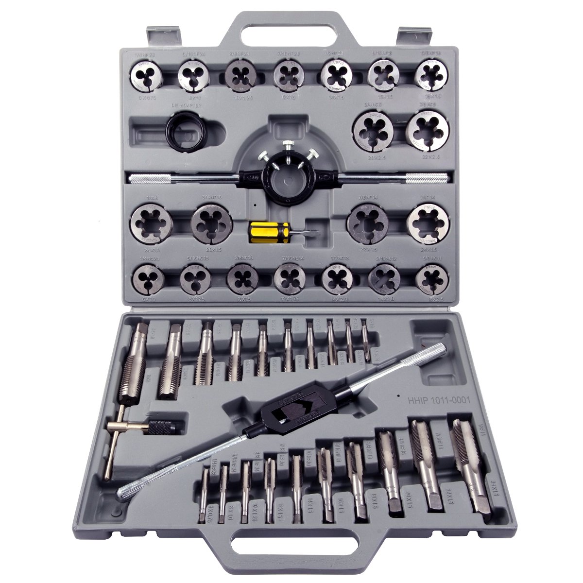 45 PIECE TAP & DIE SET (1/4-1 INCH) - HEAT TREATED ALLOY STEEL. (1011-0001)