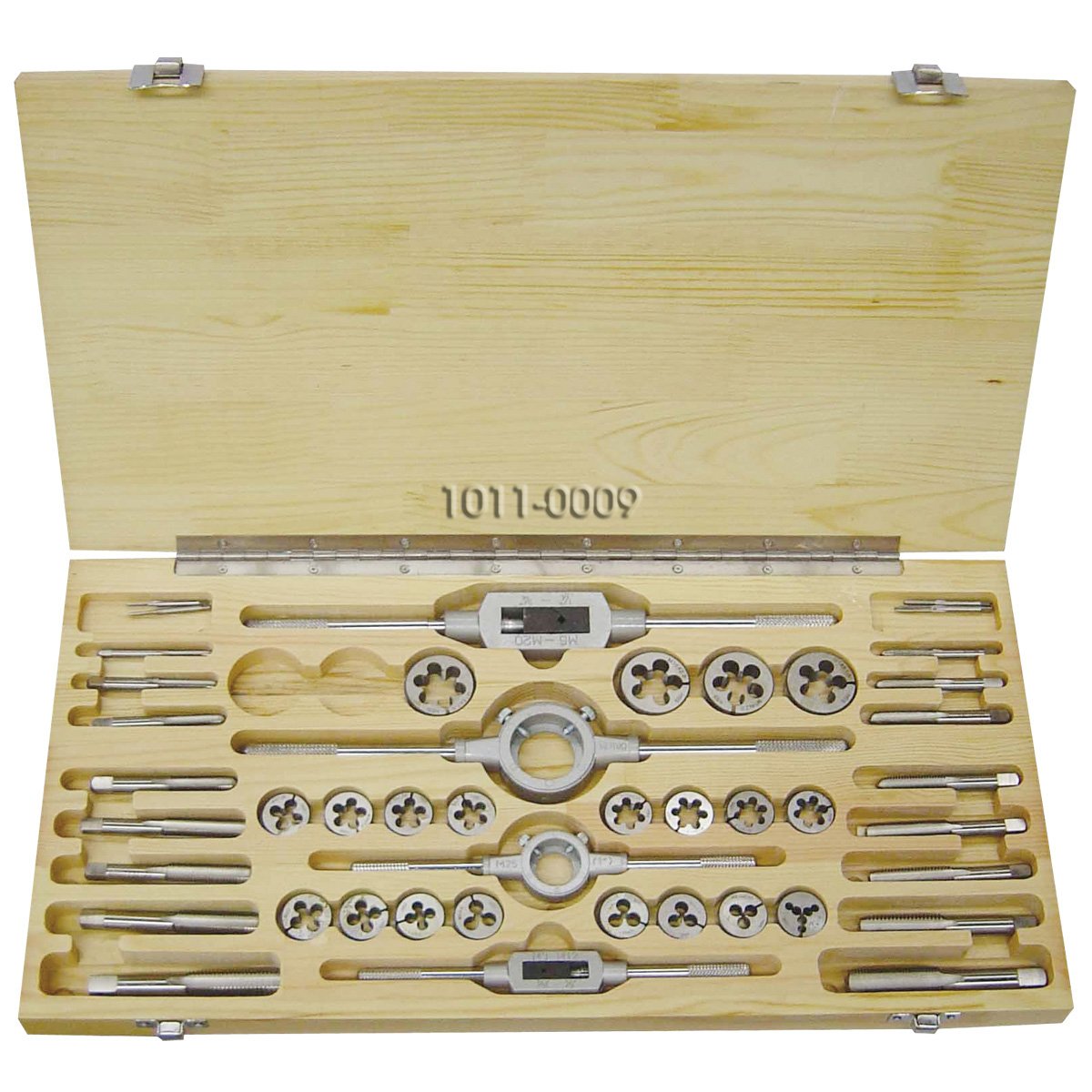44 PIECE TAP & DIE SET (M2-M18) - HSS-WOOD CASE (1011-0009)