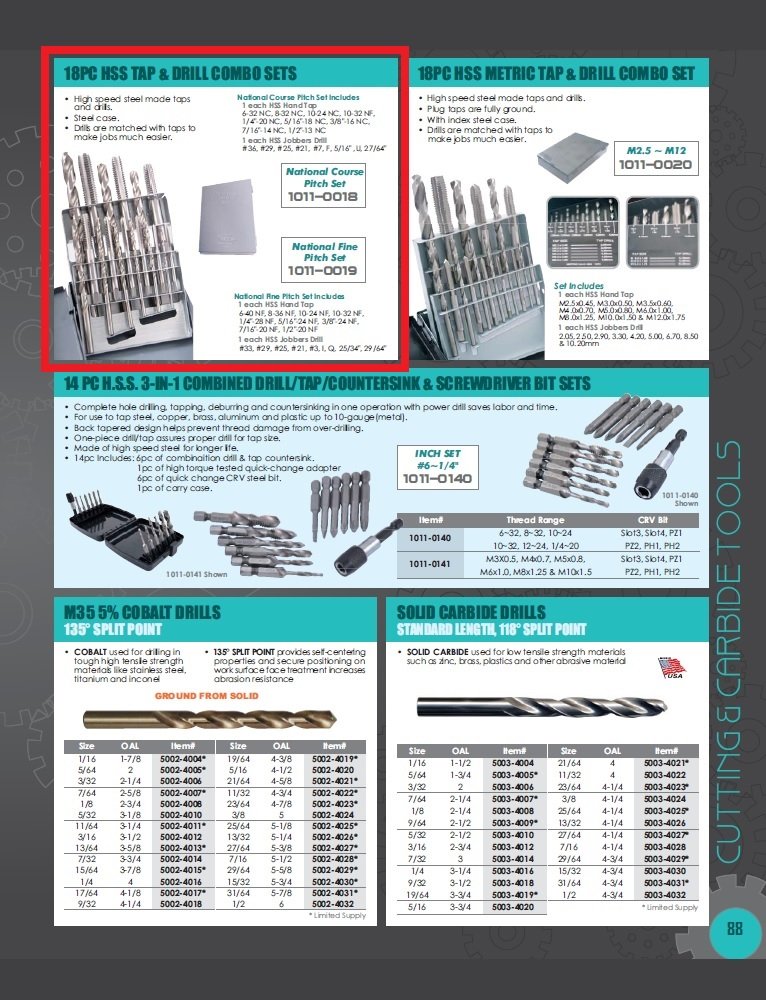 18 PIECE TAP & DRILL COMBO SET (1011-0018) - Image 3