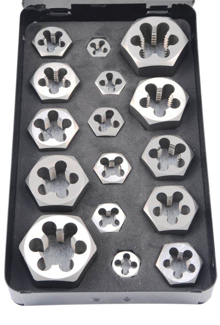 16 PIECE HEXAGON RETHREADING DIE SET(1/4-3/4 IN) (1017-0016) - Image 6