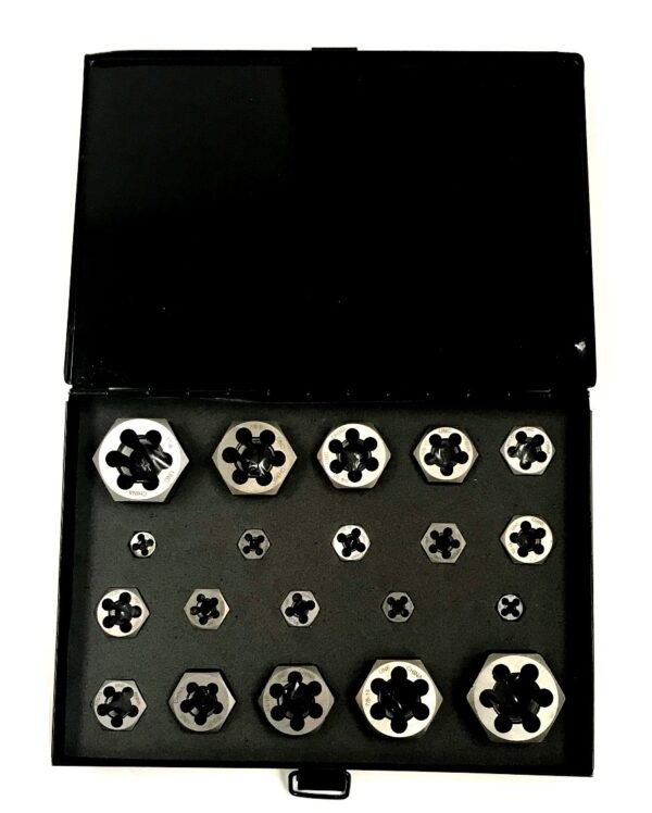 Hand Rethreading Die Sets 20 PIECE HEXAGON RETHREADING DIE SET(1/4-7/8..IN) (1017-0020)