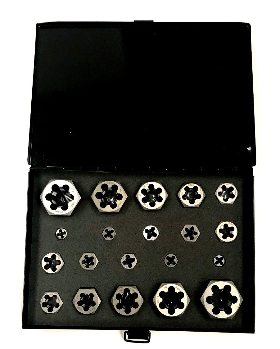 20 PIECE HEXAGON RETHREADING DIE SET(1/4-7/8..IN) (1017-0020) - Image 4
