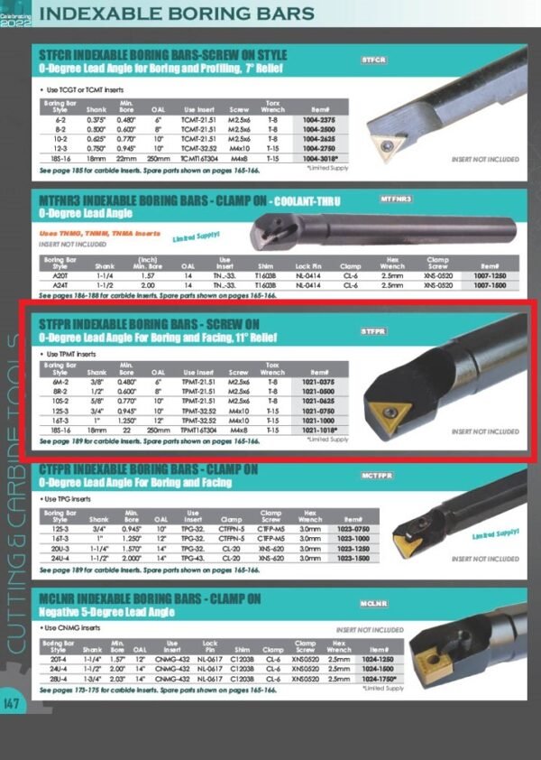 STFPR 10S-2 INDEXABLE BORING BAR (1021-0625)