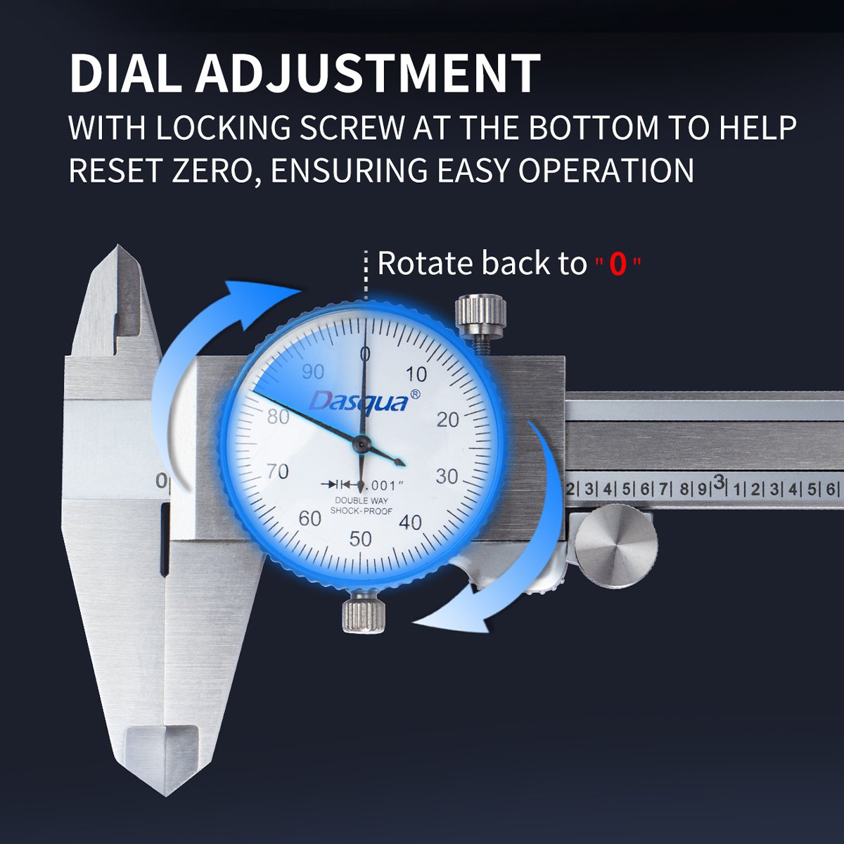 DASQUA 0-6 INCH MACHINIST GRADE DIAL CALIPER (1332-4110) - Image 8