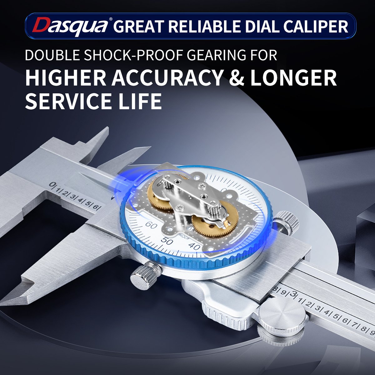 DASQUA 0-6 INCH MACHINIST GRADE DIAL CALIPER (1332-4110) - Image 3
