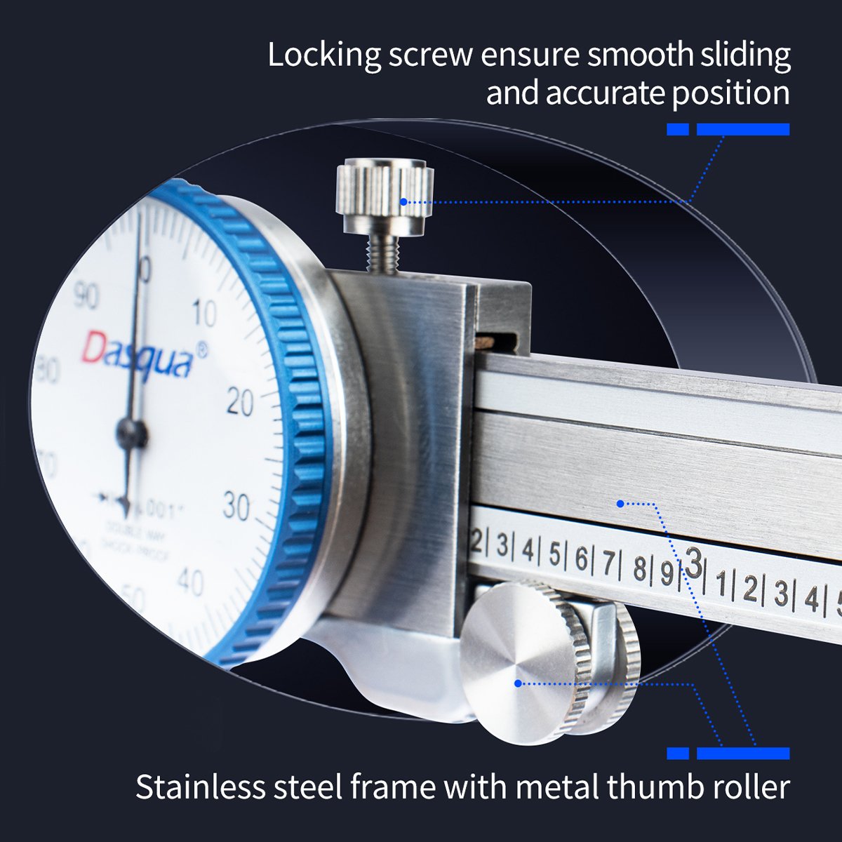 DASQUA 0-6 INCH MACHINIST GRADE DIAL CALIPER (1332-4110) - Image 5