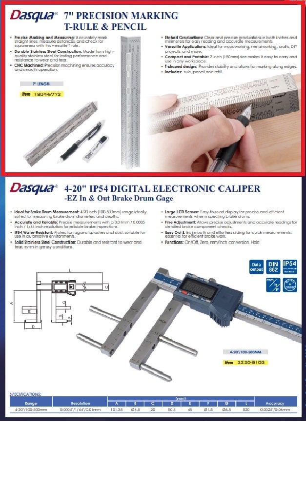 DASQUA 7IN PRECISION MARKING T-RULER (1804-5772) - Image 5
