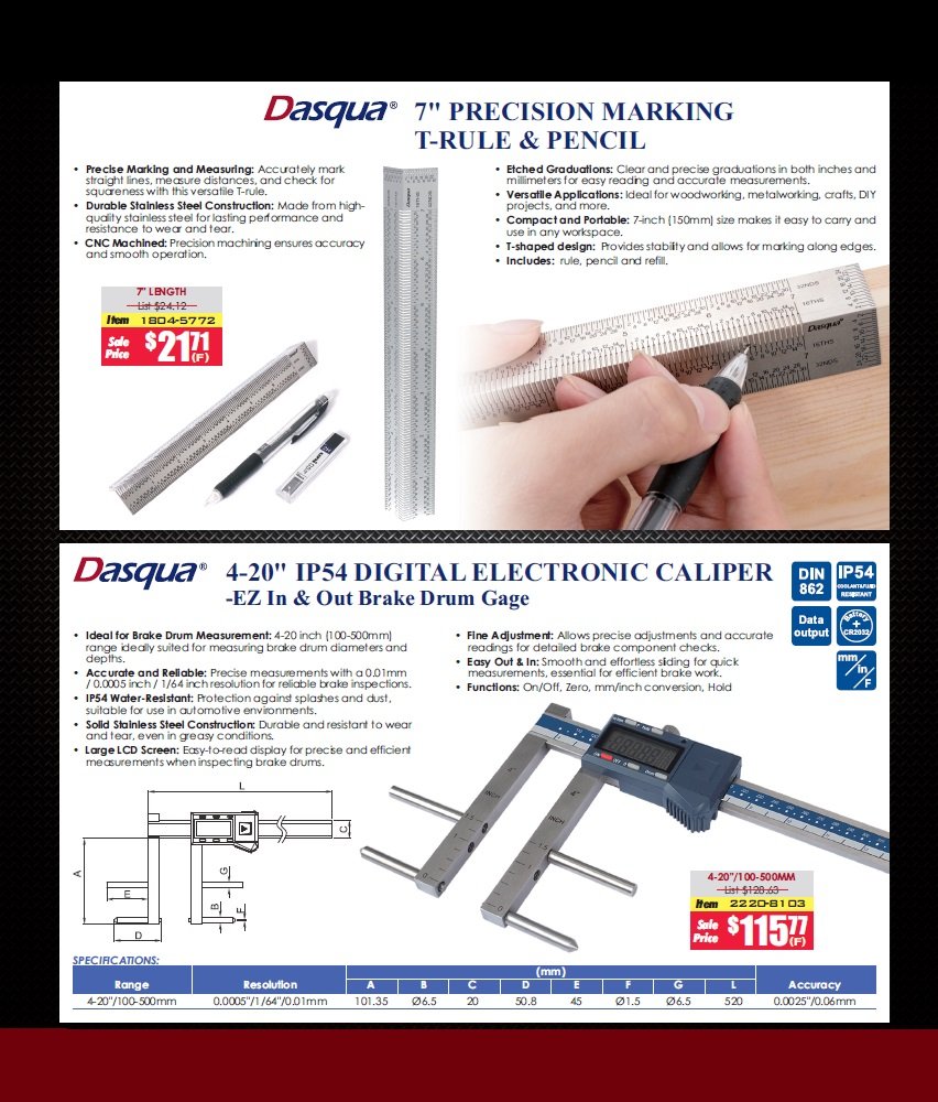 DASQUA 7IN PRECISION MARKING T-RULER (1804-5772) - Image 4