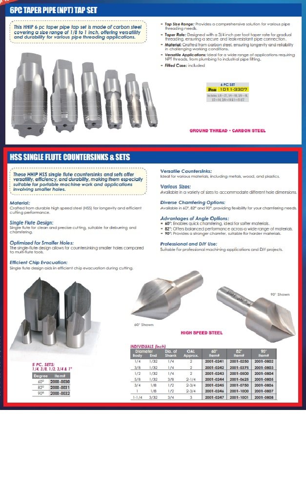 5 PIECE 1/4-1" 82 DEGREE HIGH SPEED STEEL COUNTERSINK SET (2000-0031) - Image 2
