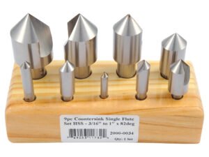 HHIP 9 PIECE 82 DEGREE 3/16 TO 1" HIGH SPEED STEEL COUNTERSINK SET (2000-0034)