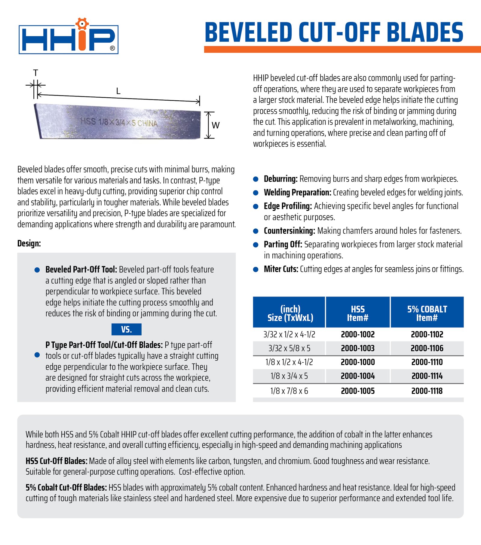 1/8 X 1/2 X 4-1/2" COBALT CUT-OFF BLADE (2000-1110) - Image 8