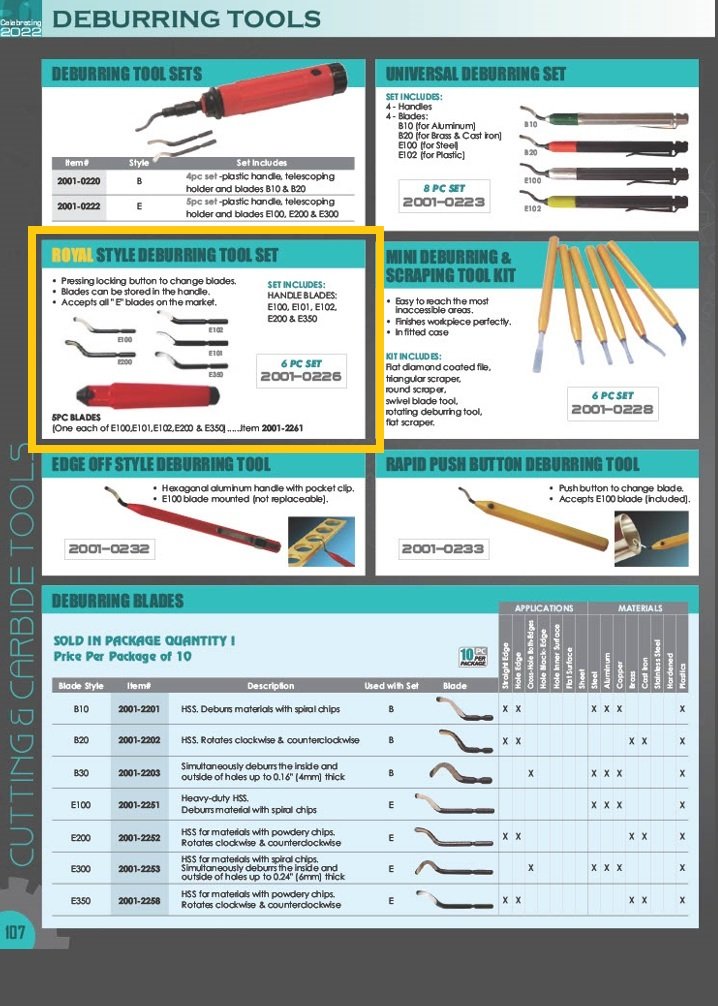 6 PIECE DEBURRING TOOL SET (2001-0226) - Image 2