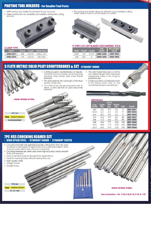 M4 X 4.5MM HSS 3 FLUTE STRAIGHT SHANK SOLID PILOT COUNTERBORE (2007-0055) - Image 2