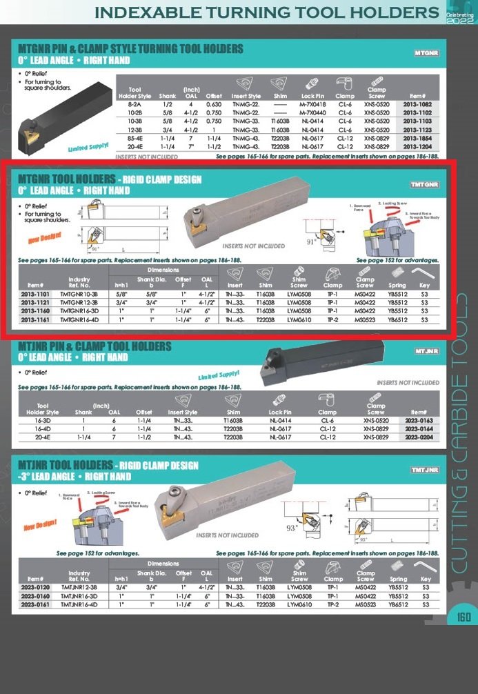 MTGNR 16-4D TURNING TOOL HOLDER-NEW RIGID CLAMP DESIGN (2013-1161) - Image 2