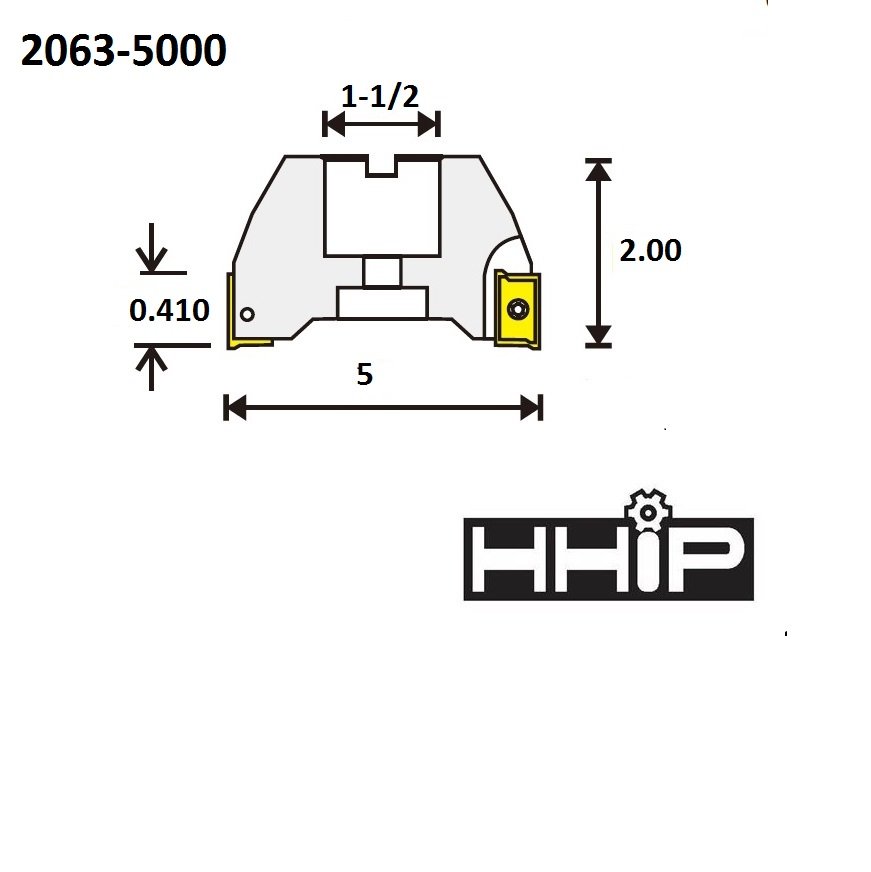 5" X 1-1/2 BORE 90 DEGREE APKT INDEXABLE FACE MILL (2063-5000) - Image 4