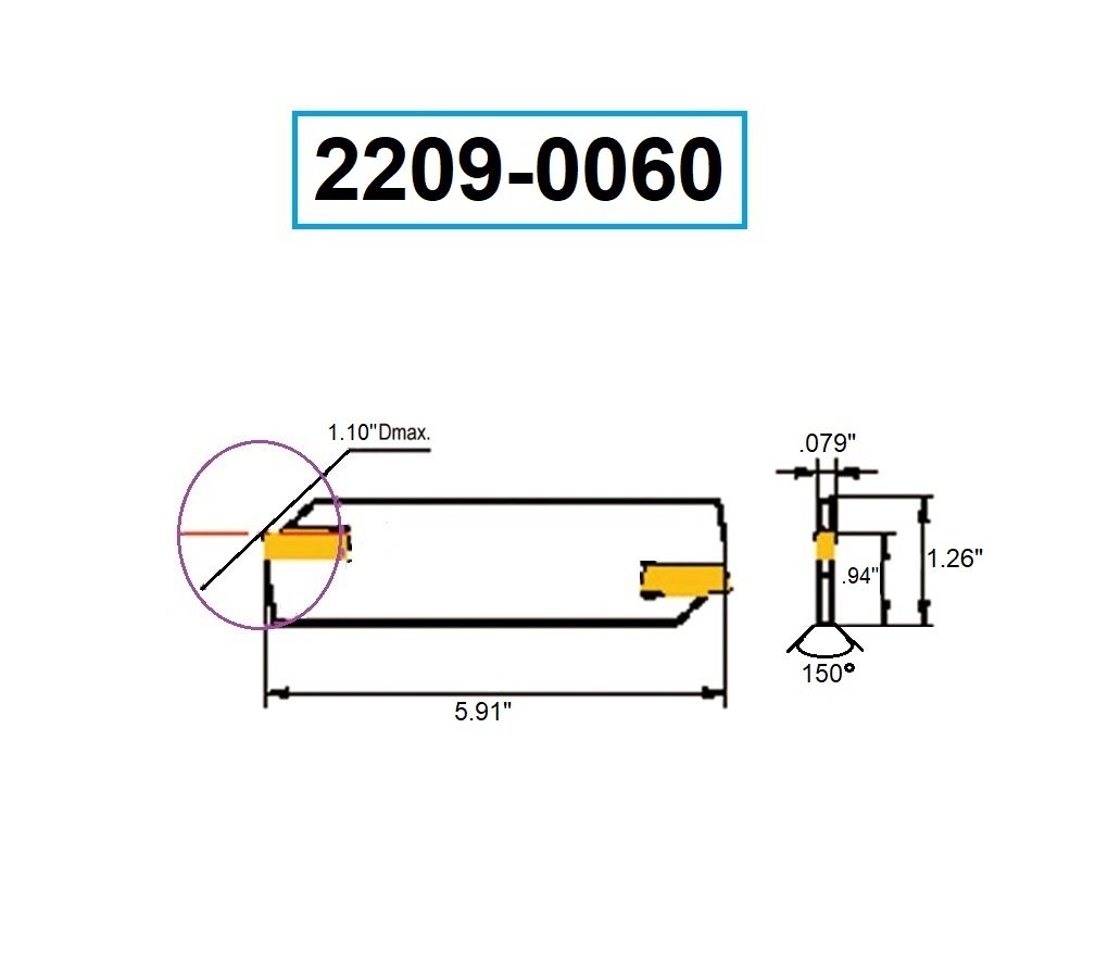 5.91 X 1.26 X 0.079" RIGHT HAND EXTERNAL CUT-OFF & GROOVING BLADE (2209-0060) - Image 4