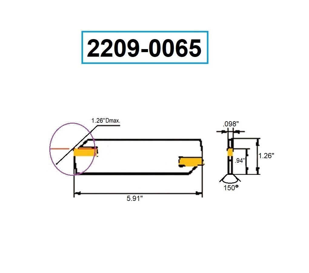 5.91 X 1.26 X 0.098" RIGHT HAND EXTERNAL CUT-OFF & GROOVING BLADE (2209-0065) - Image 4