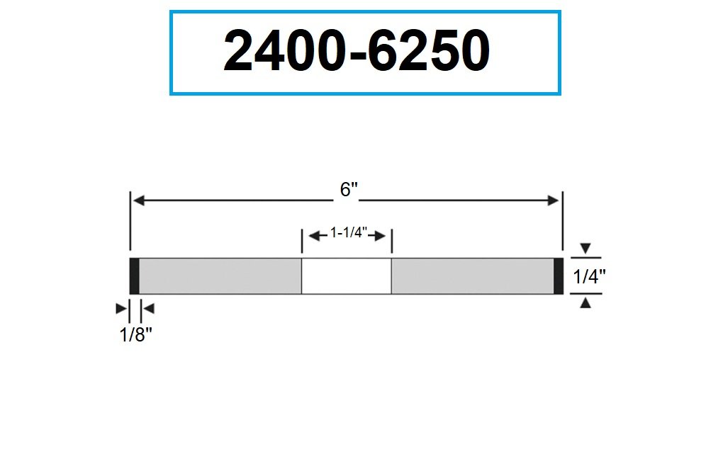 6 X 1/4 X 1-1/4" D1A1 DIAMOND WHEEL (2400-6250) - Image 2
