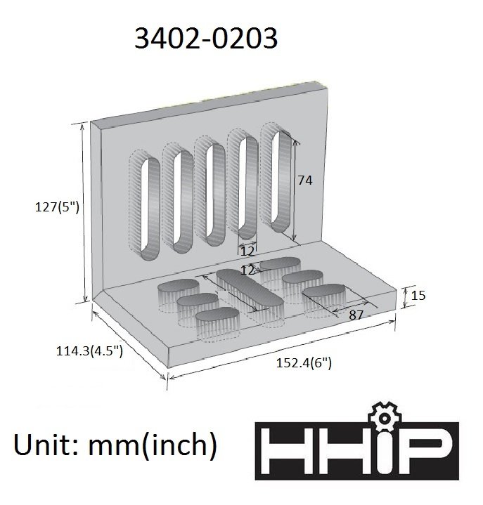 6 X 5 X 4-1/2 OPEN END SLOTTED ANGLE PLATE (3402-0203) - Image 2