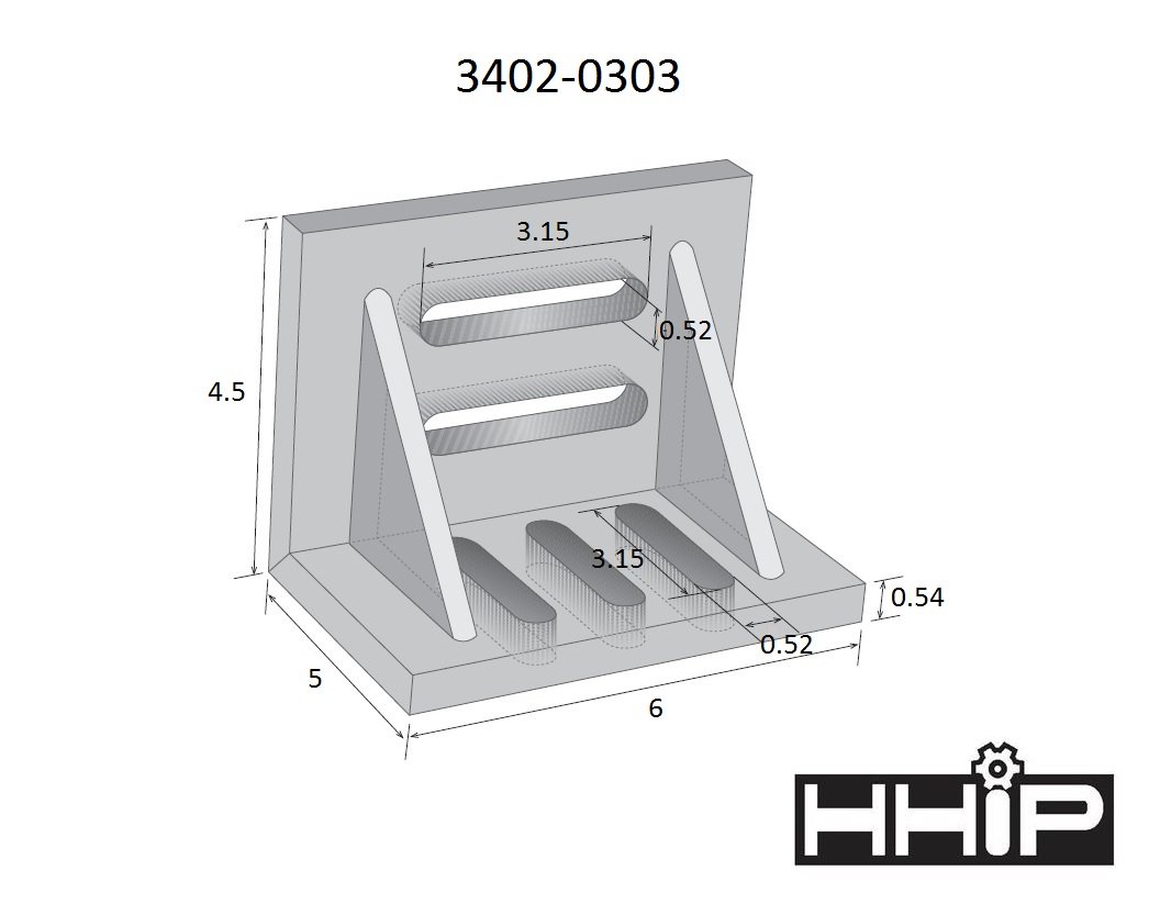 6 X 5 X 4-1/2" WEBBED SLOTTED ANGLE PLATE (3402-0303) - Image 3