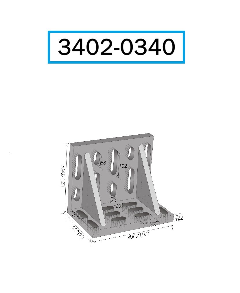 16 X 12 X 9" GIANT SLOTTED ANGLE PLATE (3402-0340) - Image 3