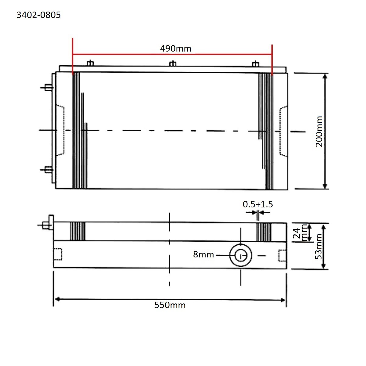 8 x 22" FINE POLE DENSE PERMANENET MAGNETIC CHUCK (3402-0805) - Image 2