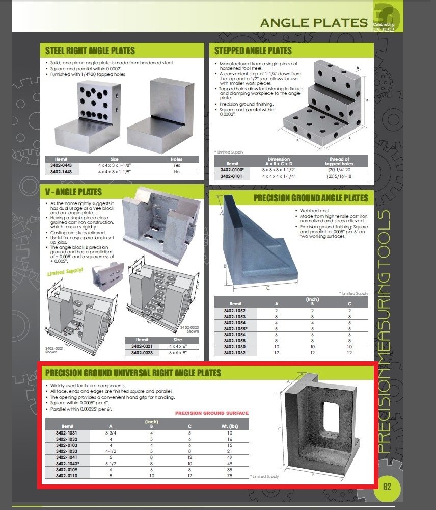 6 X 6 X 8 PRECISION GROUND RIGHT ANGLE PLATE (3402-0109) - Image 3