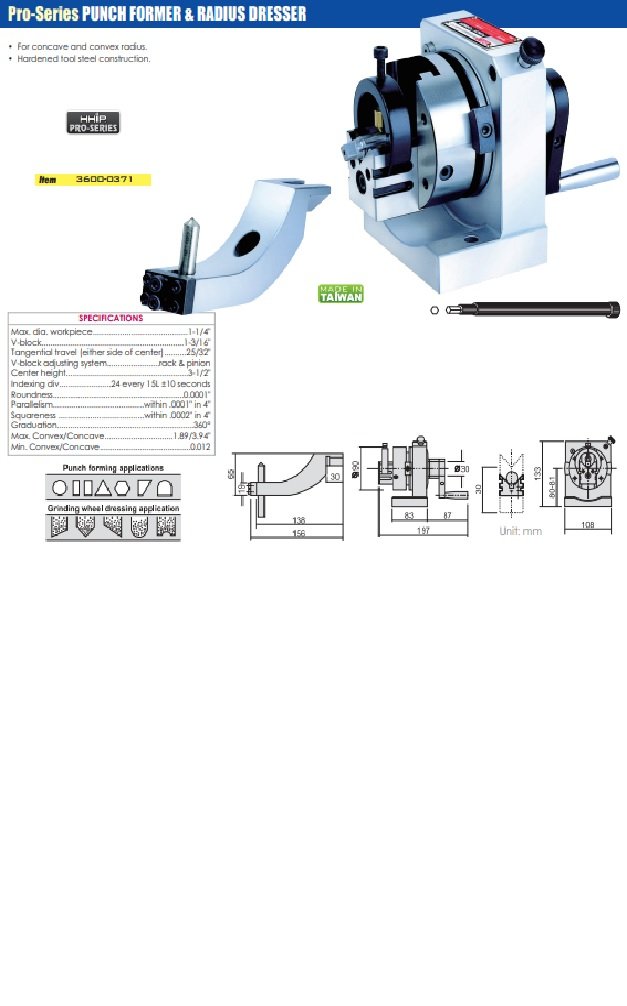 PUNCH FORMER & RADIUS DRESSER - MADE IN TAIWAN (3600-0371) - Image 9