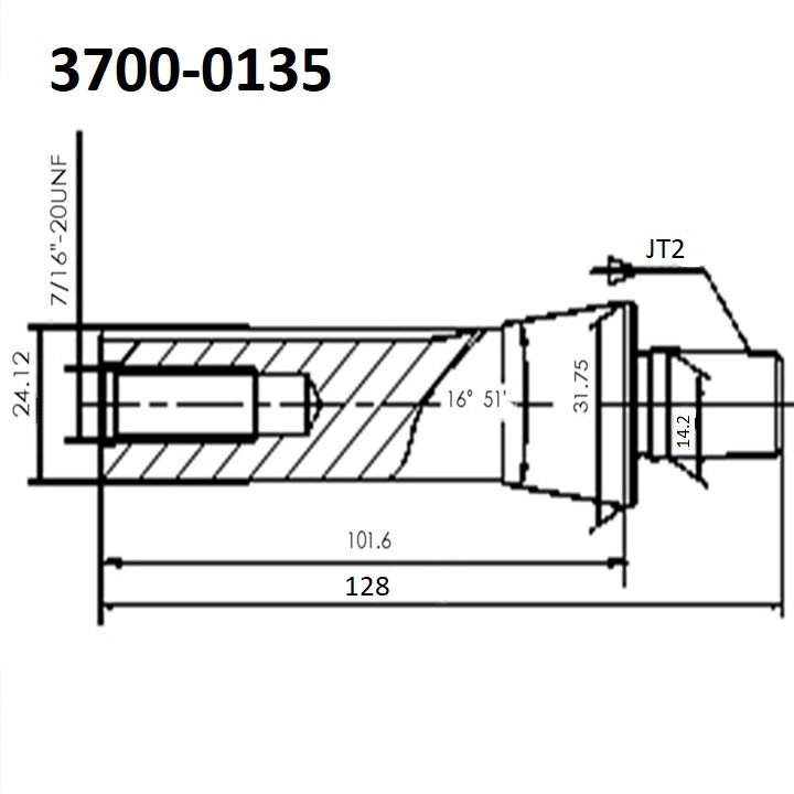 R8 TO JT2 DRILL CHUCK ARBOR (3700-0135) - Image 2